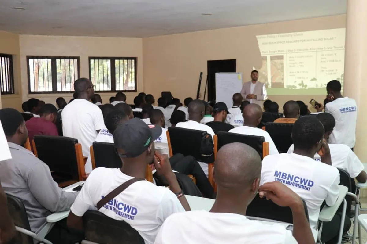 Learners attending a solar installation classroom session